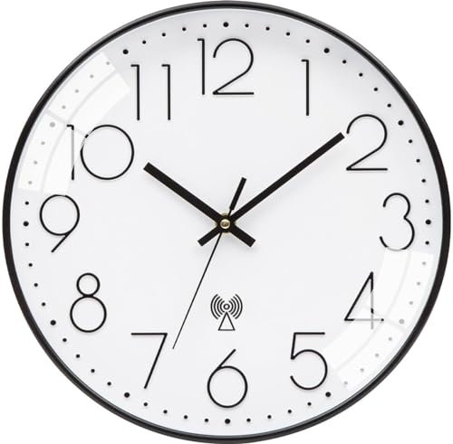 VIVILINEN Orologio da Parete Radiocontrollato 30CM Orologio da Parete Moderno Silenzioso Senza Ticchettio Orologio Rotondo Classico Decorativo per Camera da Letto Cucina Scuola Ufficio Soggiorno