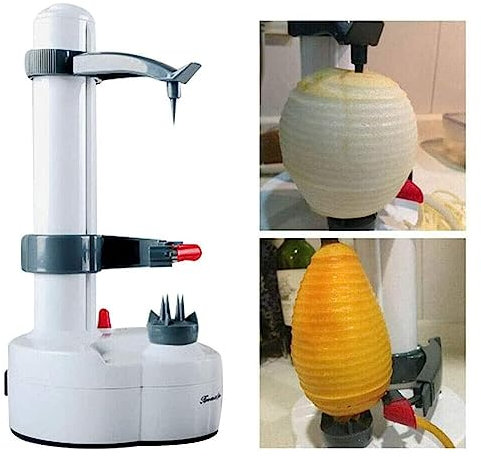 BuTkus Máquina peladora automática de Manzanas, peladora eléctrica automática de Patatas, con 3 Cuchillas de Repuesto for Frutas y Verduras de Cocina