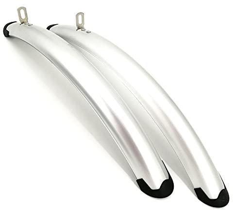 Fahrrad Schutzblech 700C Rennrad Schutzblech Fixed Gear Fahrrad Retro Fahrrad Schutzblech City Fahrrad Schutzblech Schwarz Silber Fahrrad Praktisches Zubehör (Color : Silver 1pair)