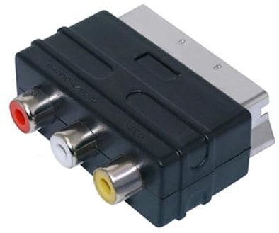 tooloflife Scart to 3 RCA Adapter, 20 Pin AV Cable Video Audio Converter Switcher for TV DVD VCRs