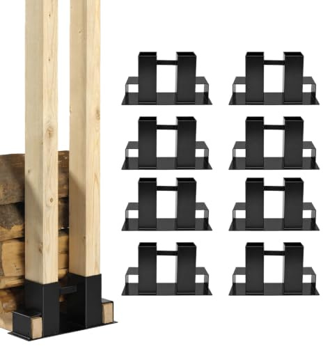 TRUTZHOLM Holzstapelhilfe Holzstapelhalter für Kanthölzer 7x7 cm / 4x6 cm | Stahl, schwarz lackiert, Kaminholz, Stapelhilfe, Holzstapelhalter, Brennholz, Gestell, Holz