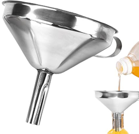 Stainless Steel Funnel Filter, Funnel With Screen Filter Funnel Filter,Kitchen Funnels, For Bottles Oils, Juice, Wine, Coffee, Tea, Milk