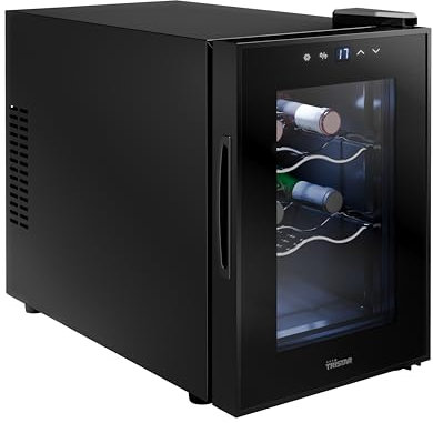 Tristar Vinoteca Termoeléctrica Grande Saignée, Para hasta 6 botellas, Silenciosa y estable, Puerta de vidrio, 4 niveles, Pantalla táctil LED, Iluminación interior, WR-7506