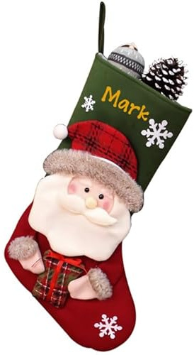 SosnSusn Weihnachtsstrumpf Personalisiert mit Namen Weihnachten Geschenktasche für Feiertags, Familienparty, Dekor, Geschenk, Nikolausstiefel zum Befüllen Weihnachtsstrümpfe Set