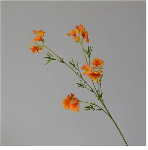 WENH 5 Stück/Packung künstliche Seidenblumen, 12 Köpfe, kleine Chrysanthemen, Hochzeit, Brautstrauß, Hochzeit, Party, Blumen, Gänseblümchen, Heimdekoration(Orange)
