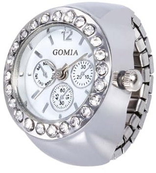 Ring-Uhren für Damen, Uhrenring – runder analoger Fingerring für genaue Anzeige, Uhrenring für Männer und Frauen, silber, Refer to description, Unisex