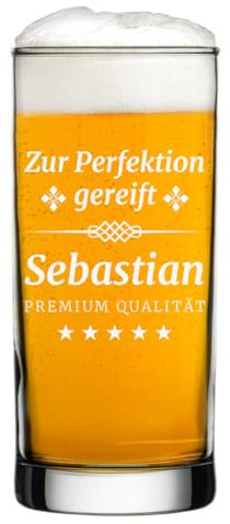 polar-effekt Vaso de cerveza moderno de 485 ml con grabado como Grschenk, regalo de cumpleaños para hombres, cristal para Pils, Kölsch & Export – Vaso estable y robusto