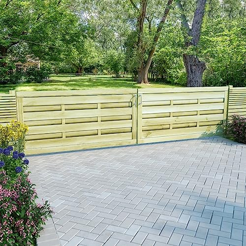 qohoio Cancelli da Giardino 2 pz in Legno Impregnato 150x75 cm Verde,Articoli di ferramenta,Barriere e recinzioni,Cancelli-45320