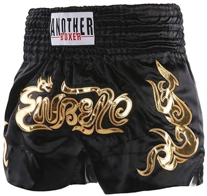 Volere è Potere Boxningsshorts vandringsshorts kickboxningsshorts muay thailändska shorts gym boxning för män och kvinnor lyxiga MMA-shorts, Svart, XXL