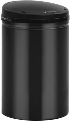 Helloshop26 Poubelle à capteur Automatique 30 litres Acier au Carbone Noir 02_0006075