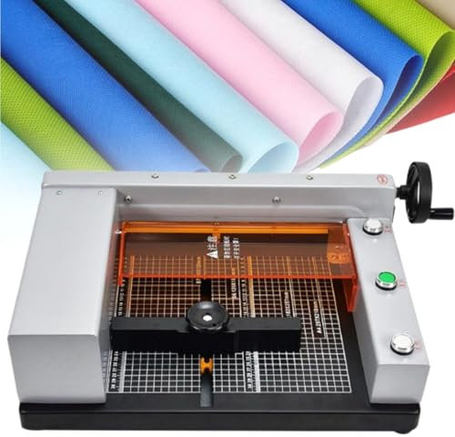 Elektrischer Papierschneider, Papierschneider mit Gitterlinien, Schnittstärke 40 mm, Desktop-Papierschneidemaschine mit Papierschiebevorrichtung und Papierpresshandrad