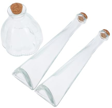 GALPADA 3pezzi Bottiglie in Vetro Con Tappo Sughero Per Cerimonia Della Sabbia Contenitori Decorativi in Vetro Per Bottiglie Per Campioni Piccole Bottigliette in Per Conservazione