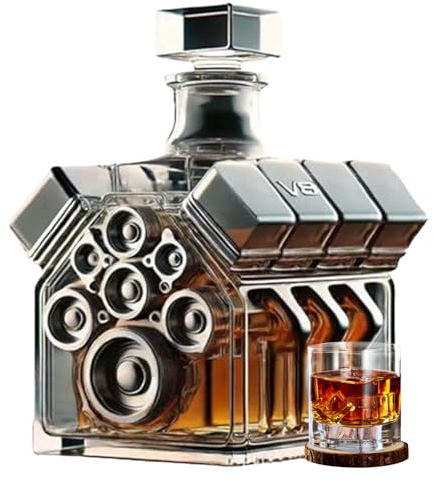 Spritdispenser, vindispenser, whiskykaraff med motorer, Vodka-karaff inspirerad av V8-motor, whiskykaraffer för mekaniker för whiskyälskare, tequila, B