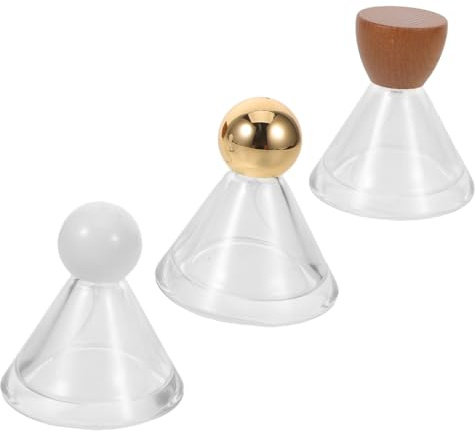 PACKOVE 3 Piezas Perfume Spray Bottles Refillable Mini Glass Atomizers With Wood Plastic Caps Portable Travel Mist Fragrance Containers