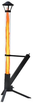 Beneouya 141 cm Raketenofen mit Glasrohr, Feuersäule und Pelletofen, Pelletfeuer für Garten & Terrasse