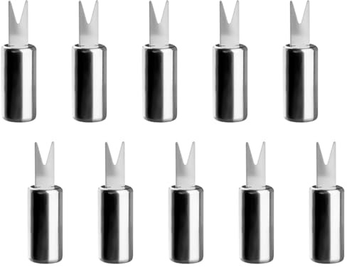 Wellrun 10 spiedini e supporti per pannocchie, in acciaio inox, riutilizzabili, per barbecue, campeggio, feste, cene quotidiane