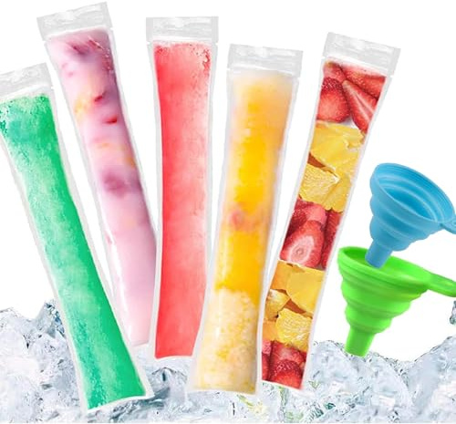 150 Stück Popsicle Taschen, Eis Am Stiel, Eis Pop Beutel, DIY Eisformen,Pop Mold Taschen,BPA-Frei Wassereis Tüten,Popsicle Formen Beutel mit Trichter,für Joghurt, Eiscreme, Eisbonbons