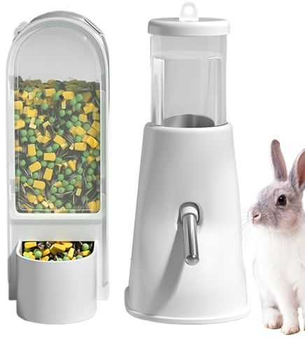 Bouteille pour hamster – Distributeur automatique de 16,5 cm | Gamelle de nourriture et d'eau de grande capacité pour hamster nain, gerbille, lapin, hérisson et chinchilla