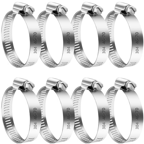 8 Pcs Abrazaderas de Manguera de Acero Inoxidable,Abrazaderas Metalicas