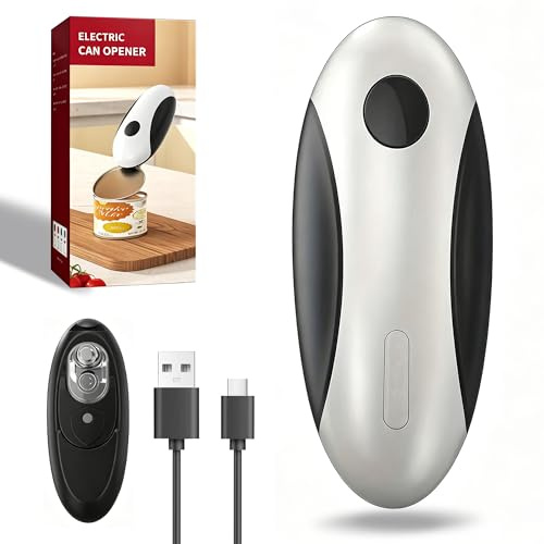 Rechargeable Electric Can Opener - Smooth Edge, Hands-Free Can Openers for Kitchen, Compact Portable Can Openers Type-C Fast Charge, One-Touch Automatic Can Openers for Seniors