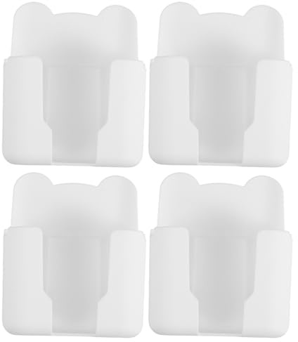 Housoutil 4 Piezas Soporte de Pared Autoadhesivo para Mando a Distancia, Caja de Almacenamiento de Plástico en Color Claro, Pack, Organizador para Aire Acondicionado y Control Remoto,