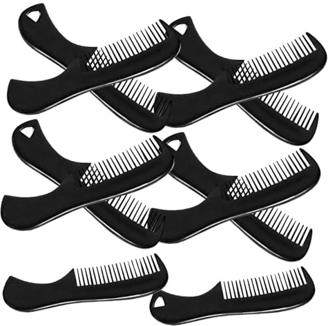 Fenical 10 Stück-pack Retro Schnurrbartkämme aus Kunststoff für Herren mit Feiner Handwerkskunst Kompakt und Leicht zu Tragen für Präzises Bartstyling und Reisegebrauch