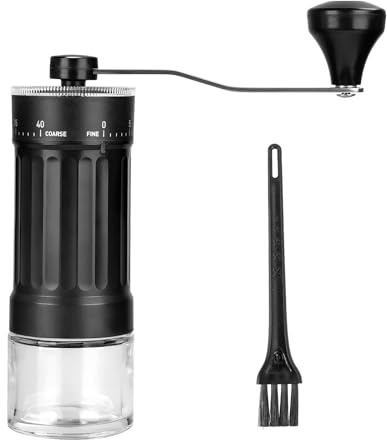 MERMOO YILAN Molinillo de café manual con 40 ajustes de molienda externos, molinillo de café portátil con mecanismo cónico de cerámica para camping, viajes, oficina