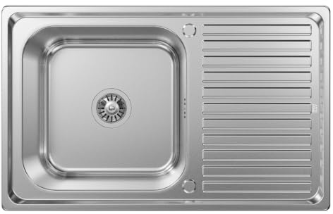 ANW HOME Fregadero Cocina 1 Seno 80x50 cm, Acero Inoxidable