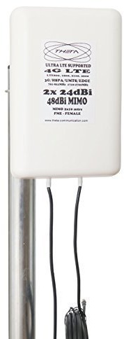 Theta Communication 48dBi MIMO Mobile Broadband Antenna Directional Aerial Signal Booster 2x10 meters cable Huawei E5372 E5577 E5373 E398 E392 E5786 E5573 E5785 B618 B528 E5573 E5787 E8278 LTE 4G