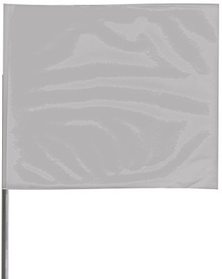 Presco 21 in. Steel Wire Staff Marking Flags [2.5 in. x 3 in. Flag]: 2 in. x 21 in. (Silver) / 12-Flags