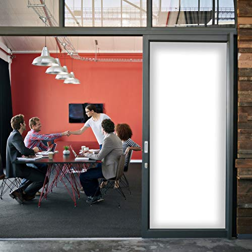 DIMEXACT Selbstklebende Verdunklungsfolie für Fenster und Scheiben, Sichtschutz, Weiß, Breite 1,52 m, Rolle