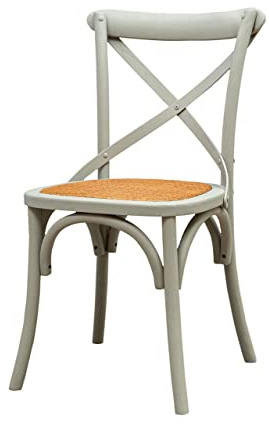 Biscottini Esszimmerstühle Holz landhausstil möbel 84x42x46 cm - Küchenstühle Holz - Rattanstühle esszimmermöbel Vintage - Bistrot Rattan Stuhl - Retro küchenmöbel - Esstisch stühle