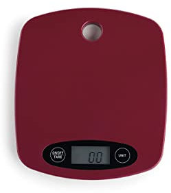 Jata HBAL1203 - Báscula de Cocina Digital, Alta resistencia, Alta precisión, Hasta 5 kg, Pantalla LCD, Función tara, Medidas: 17 x 19,5 x 1,8 cm