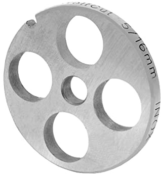 Wolfcut Inox Lochscheibe mit 16,0 mm Bohrungen – kompatibel mit allen gängigen Fleischwölfen Größen 5 – z.B.: Bosch MUM4/MUM5 - Alexanderwerk – Jupiter und viele mehr.