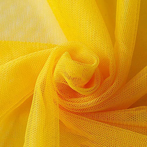160cm x 5m Tüll Stoff Tüllband Tüll Dekostoff für Hochzeit Geburtstag Weihnachten Fest Kommunion Party Deko,Nähen von Brautschleiern Hochzeitskleid Tischläufer Tutu Röcken Geschenk-Schleife, Gelb