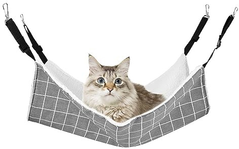 MiOYOOW Letto Amaca per Gatti, Altalena Sospesa per Piccoli Animali con Cinghie Regolabile, Cuscino Somnolent per Gatto, Piccoli Cani e Coniglietti