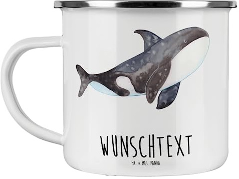 Mr. & Mrs. Panda Tasse personalisiert Orca - Personalisierte Geschenke, Motivation, Meer, Orcas, Selbst Gestalten, Arbeit, Meerestiere, Wal, kaffeetasse, Becher, mit Namen, personalisierbar