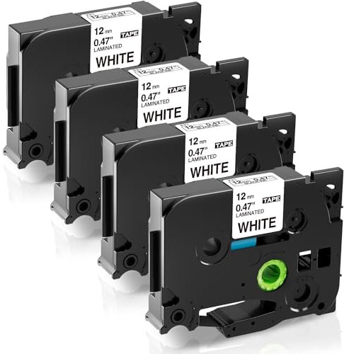 Tze-231 Label Tape Cassette 12mm 0.47 White Schriftband kompatibel mit Brother P-touch Bänder 12mm Weiß Tze Tz231 Laminated Tape für Brother Beschriftungsgerät P touch E110 H100 H105 H107B D410 D210