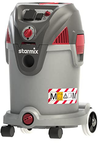 Starmix Aspirateur Eau et poussière Energetic APDM-1430 (aspirateur/aspirateur Universel avec Max. 1 400 Watts, 220 mbar, cuve de 30 l, Nettoyage du Filtre PressClean, Classe de poussière M) 110042