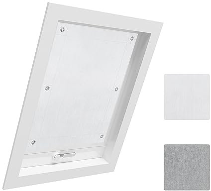 WOLTU Tenda Oscurante Portatile per Interni con Ventose, Tenda da Tetto senza Perforazione, Tenda Termica per Finestra da Tetto per Lucernario, Compatibile con finestre VELUX M04/304, Bianco 60x73cm