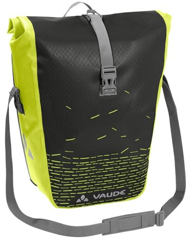 VAUDE Fahrradtasche für Gepäckträger Aqua Back Print Single, 1 x 24 L in Grün, Hinterradtasche wasserdicht, Fahrrad Gepäckträgertasche hinten, einfache Befestigung – Made in Germany