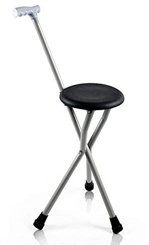 Bâton de Marche avec Siège en Alliage d'Aluminium Béquille Chaise Trépied Bâton de Marche Tabouret Walker Vieil Homme Léger Pliant Antidérapant Bâton de Marche,Gris It's So Kind of You