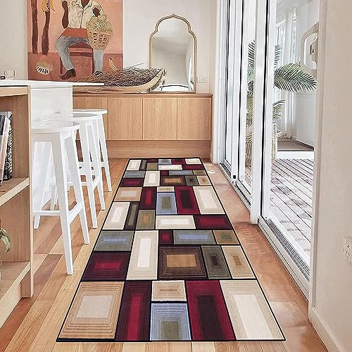 LIJIAO Bettvorleger Teppich Läufer für 70 x 340 cm rutschfest Pflegeleicht Küchenteppich Teppichläufer Läufer Teppich Lang Flur mit Rutschfester Unterseite für Flur & Korridor, F
