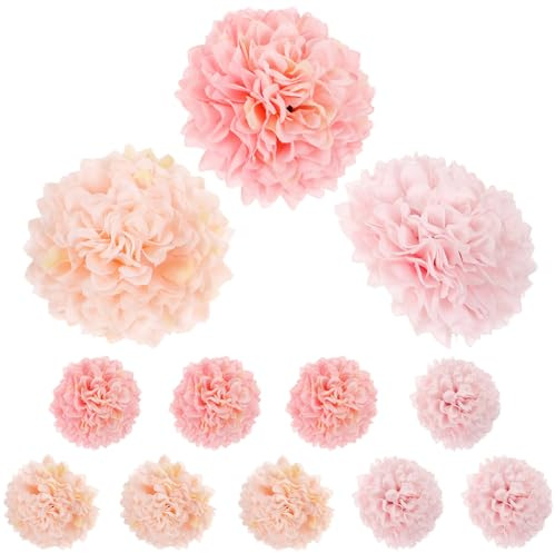 HOLIDYOYO 12 Cabezas De Hortensia De Seda Realistas Decoración Floral DIY para Boda