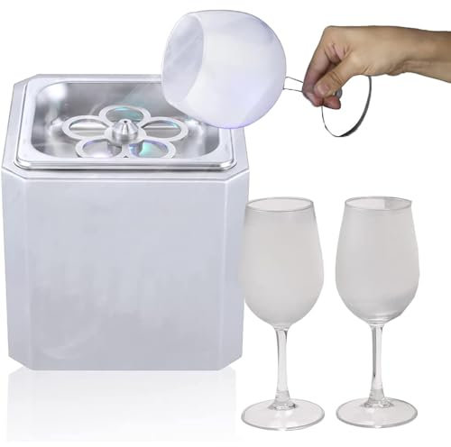 McbeAn Commercial Glass Cooler, Stainless Steel Wine Glass Freezer, 6 Seconds Rapid Cooling, 600 Cups/H, for Cocktail, Beer, Mixed Drinks, Bar, Restaurant, Kitchen