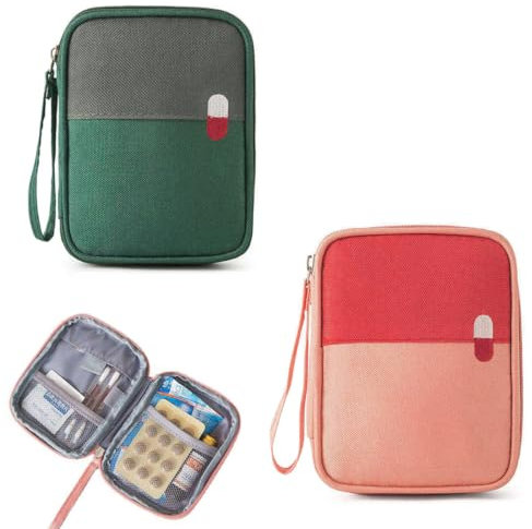 ZKGYUS Trousse de Secours Portable 2 Pièces pour le Camping et la Randonnée - Trousse Pharmacie Vide