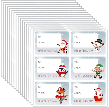 90 PCS Gift Tags - Christmas Name Tags & Stickers - Self-Adhesive Christmas Stickers Labels