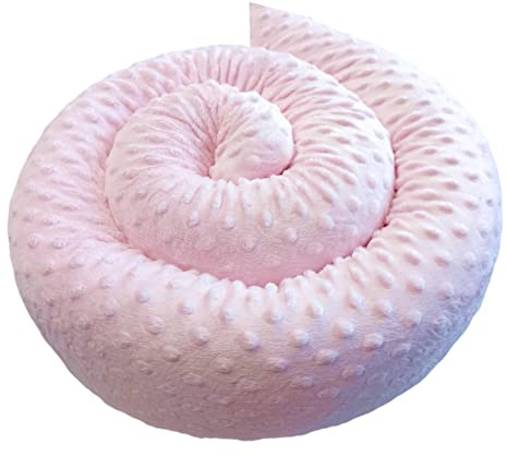 Bebeloo Bettschlange Bettkissen Seitenschläferkissen Nackenrolle Schlafkissen Kuschelschlange Stillkissen Zierkissen Zugluftstopper Body Pillow Minky Oeko-TEX (Rosa, 140 cm)