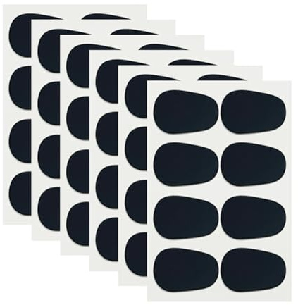 48 Stück 0,8 mm Saxophon-Mundstück-Kissen, Protektoren, für Altsaxophon, Mundstück-Patches für Klarinette, Tenor, selbstklebend, oval, für Saxophon, Zahnschutz, Schwarz