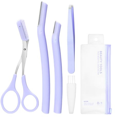 Augenbrauenschere mit Kamm, Augenbrauen-Set für die Damenpflege,Augenbrauentrimmer, Scherenkamm | Augenbrauen-Set für Männer und Frauen, Augenbrauenschneider für Frauen, Entfernung eingewachsener Gesi